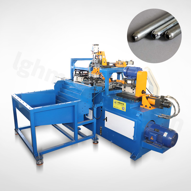 Automatic loading and unloading double head tube shrinking machine